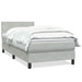Pat box spring cu saltea, gri deschis, 90x220 cm, catifea - WALTI WALTI