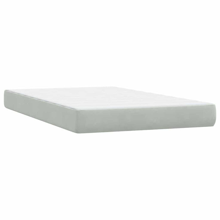 Pat continental cu saltea, gri deschis, 120x220 cm, catifea WALTI