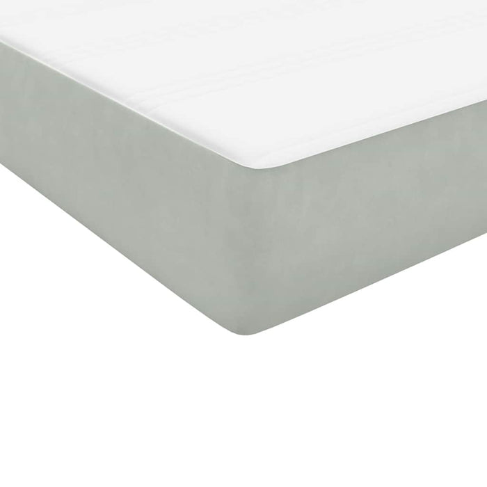 Pat continental cu saltea, gri deschis, 120x220 cm, catifea WALTI