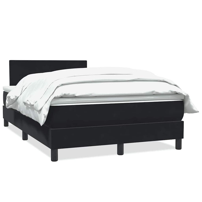 Pat box spring cu saltea, negru, 120x220 cm, catifea WALTI