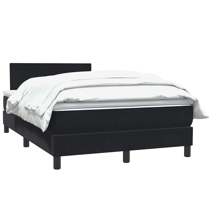 Pat box spring cu saltea, negru, 120x220 cm, catifea WALTI