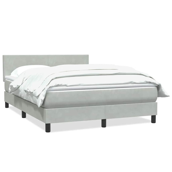 Pat box spring cu saltea, gri deschis, 160x220 cm, catifea - WALTI WALTI