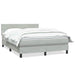 Pat box spring cu saltea, gri deschis, 160x220 cm, catifea - WALTI WALTI