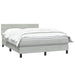 Pat box spring cu saltea, gri deschis, 160x220 cm, catifea - WALTI WALTI