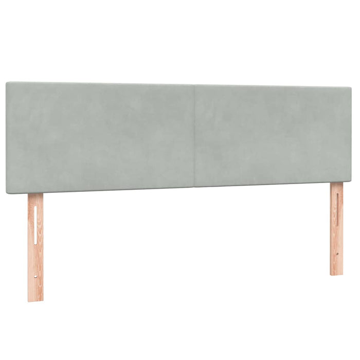 Pat box spring cu saltea, gri deschis, 160x220 cm, catifea - WALTI WALTI