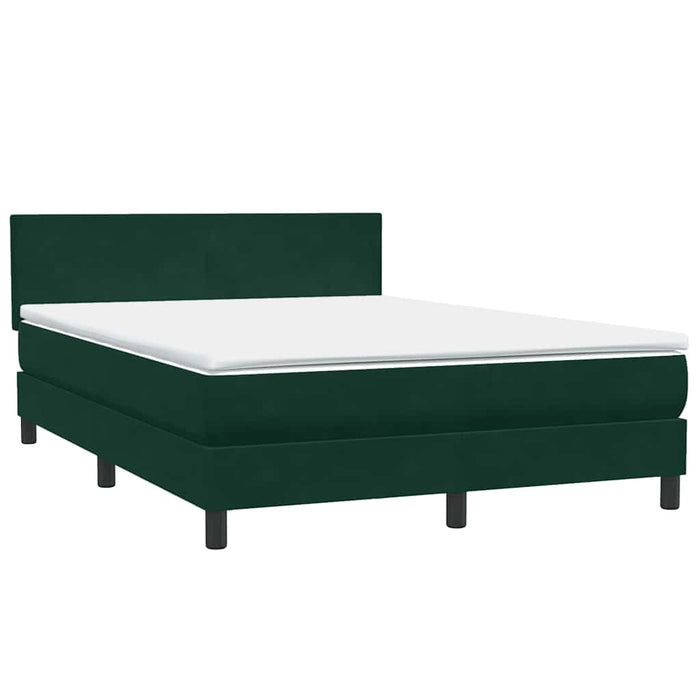 Pat box spring cu saltea, verde închis, 160x220 cm, catifea - WALTI WALTI