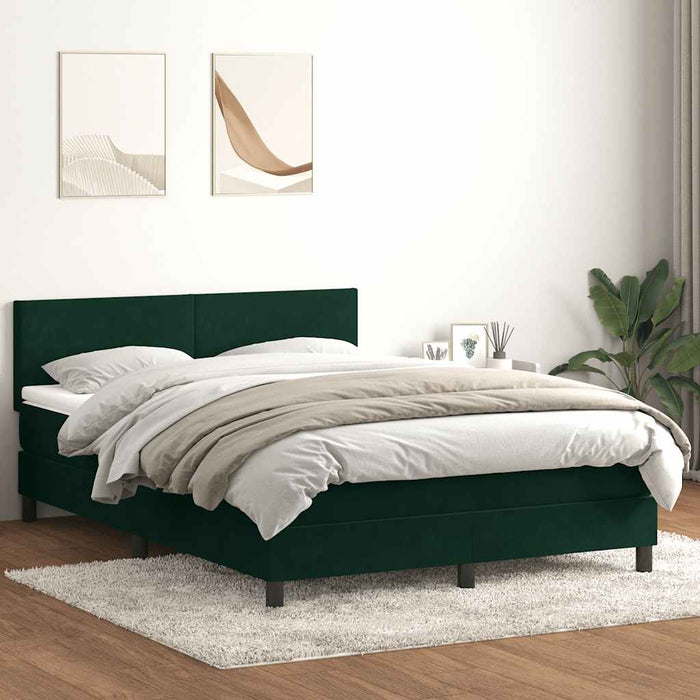 Pat box spring cu saltea, verde închis, 160x220 cm, catifea - WALTI WALTI