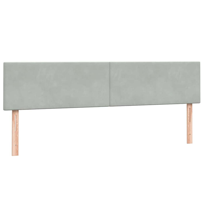 Pat cu arcuri cu saltea gri deschis 180x220 cm catifea WALTI