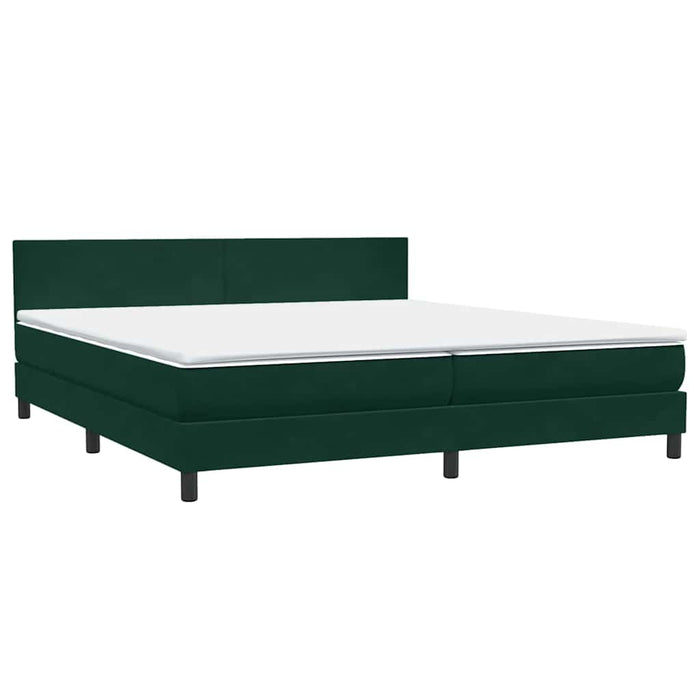 Pat box spring cu saltea, verde închis, 180x220 cm, catifea - WALTI WALTI
