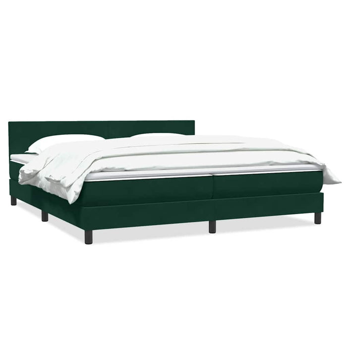 Pat box spring cu saltea, verde închis, 180x220 cm, catifea - WALTI WALTI