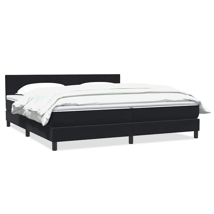 Pat box spring cu saltea, negru, 200x220 cm, catifea WALTI
