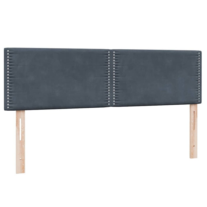 Pat box spring cu saltea, gri închis, 140x210 cm, catifea WALTI