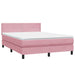 Pat box spring cu saltea, roz, 160x210 cm, catifea - WALTI WALTI