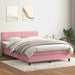 Pat box spring cu saltea, roz, 160x210 cm, catifea - WALTI WALTI