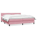 Pat box spring cu saltea, roz, 180x210 cm, catifea - WALTI WALTI