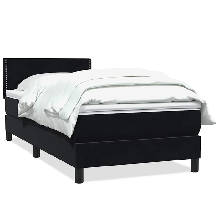 Pat box spring cu saltea, negru, 80x220 cm, catifea - WALTI WALTI