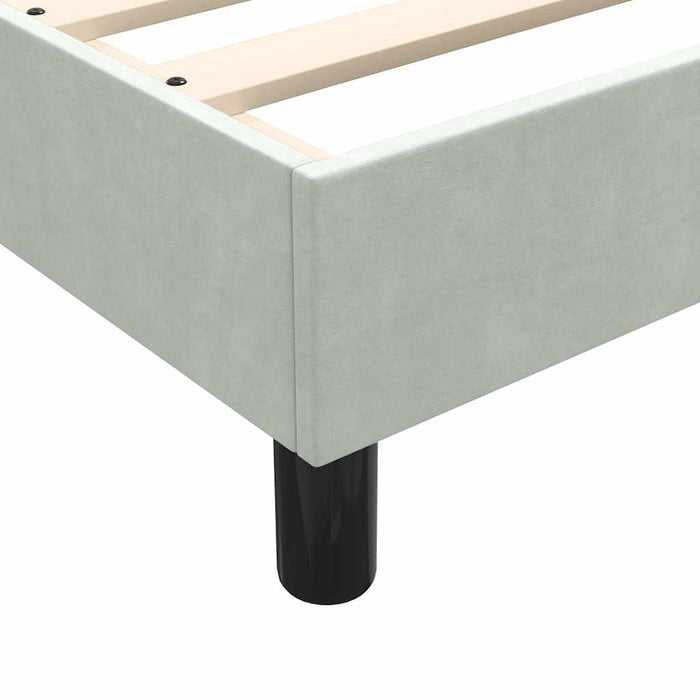 Pat continental cu saltea, gri deschis, 120x220 cm, catifea WALTI