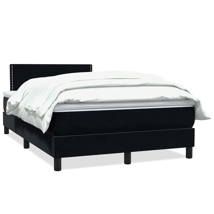 Pat box spring cu saltea, negru, 120x220 cm, catifea WALTI