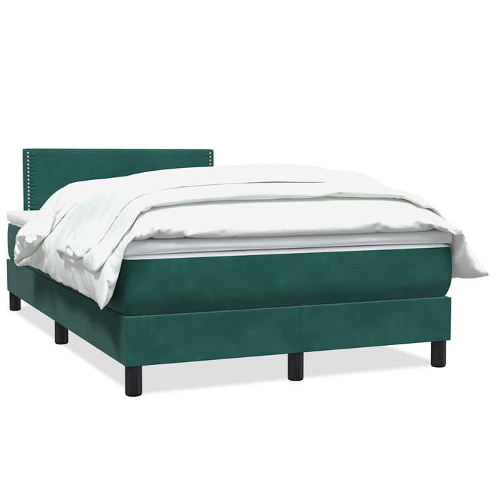Pat box spring cu saltea, verde închis, 120x220 cm, catifea WALTI