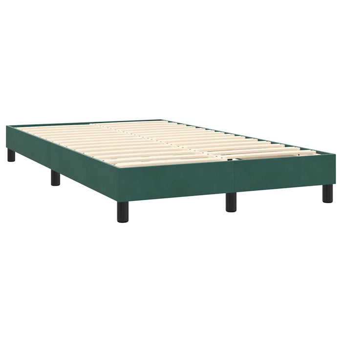 Pat box spring cu saltea, verde închis, 120x220 cm, catifea WALTI