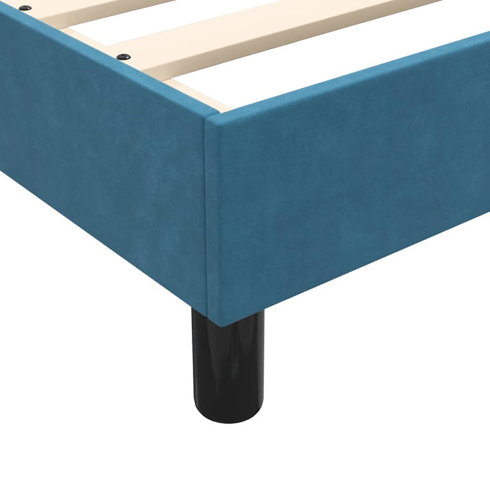 Pat box spring cu saltea, albastru închis, 120x220 cm, catifea WALTI