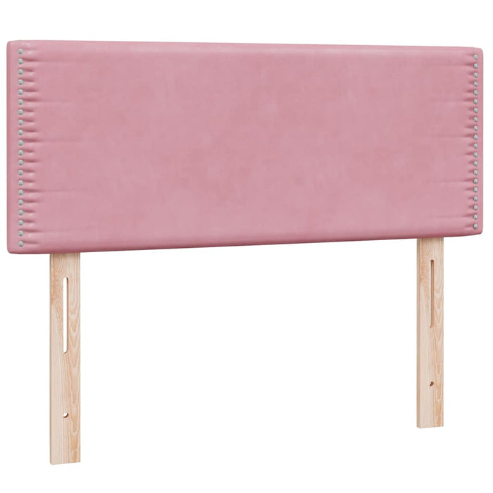 Pat box spring cu saltea, roz, 120x220 cm, catifea WALTI