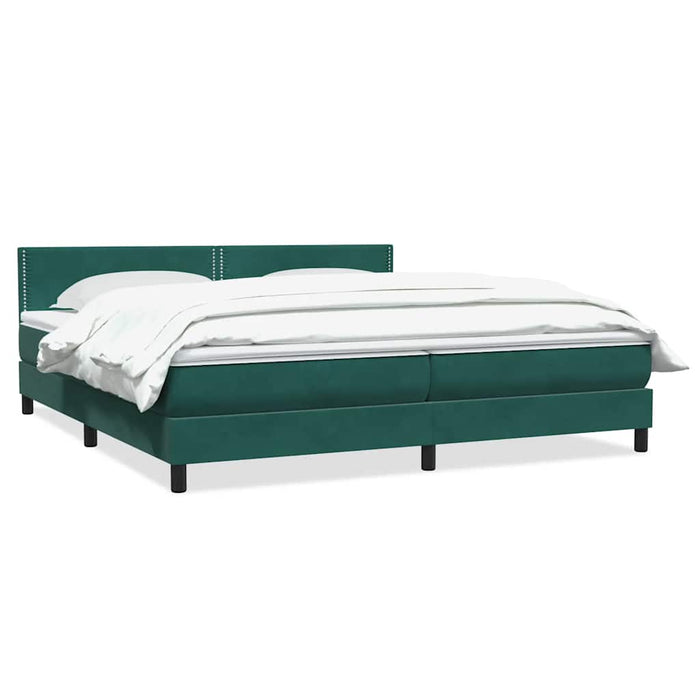 Pat box spring cu saltea, verde închis, 180x220 cm, catifea - WALTI WALTI