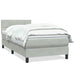 Pat box spring cu saltea, gri deschis, 80x210 cm, catifea - WALTI WALTI