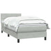 Pat box spring cu saltea, gri deschis, 80x210 cm, catifea - WALTI WALTI