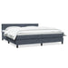 Pat box spring cu saltea, gri închis, 180x210 cm, catifea - WALTI WALTI