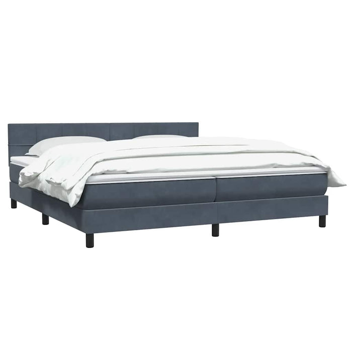 Pat box spring cu saltea, gri închis, 180x210 cm, catifea - WALTI WALTI