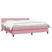 Pat box spring cu saltea, roz, 180x210 cm, catifea - WALTI WALTI