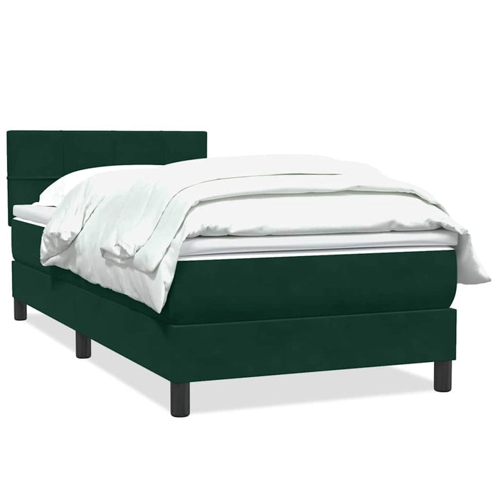 Pat box spring cu saltea, verde închis, 80x220 cm, catifea - WALTI WALTI