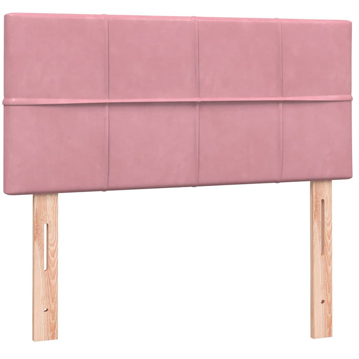 Pat box spring cu saltea, roz, 80x220 cm, catifea - WALTI WALTI