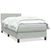 Pat box spring cu saltea, gri deschis, 90x220 cm, catifea - WALTI WALTI