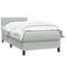 Pat box spring cu saltea, gri deschis, 90x220 cm, catifea - WALTI WALTI