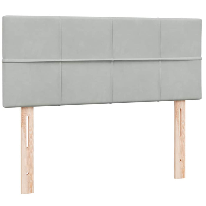 Pat continental cu saltea, gri deschis, 120x220 cm, catifea WALTI