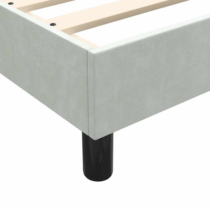 Pat continental cu saltea, gri deschis, 120x220 cm, catifea WALTI
