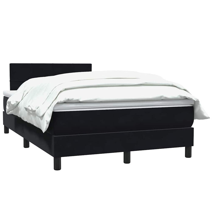 Pat box spring cu saltea, negru, 120x220 cm, catifea WALTI