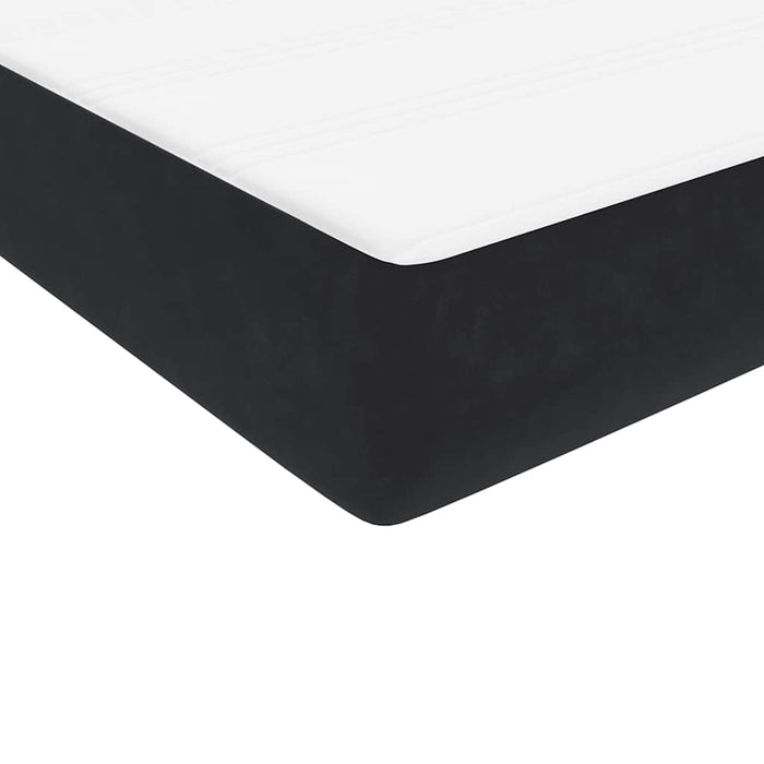 Pat box spring cu saltea, negru, 120x220 cm, catifea WALTI