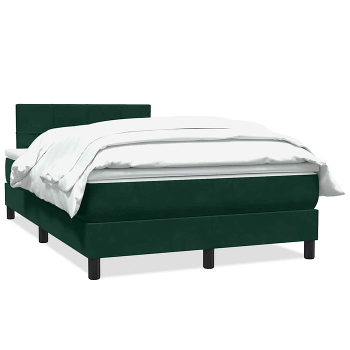 Pat box spring cu saltea, verde închis, 120x220 cm, catifea WALTI