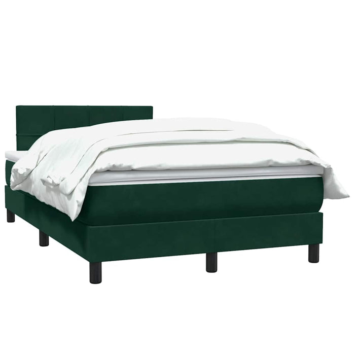 Pat box spring cu saltea, verde închis, 120x220 cm, catifea WALTI