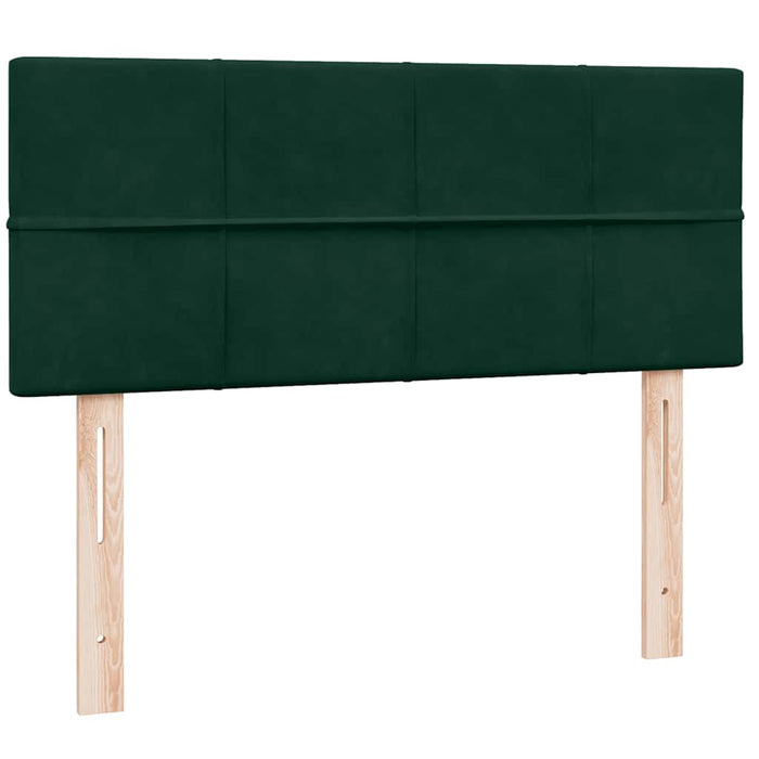Pat box spring cu saltea, verde închis, 120x220 cm, catifea WALTI