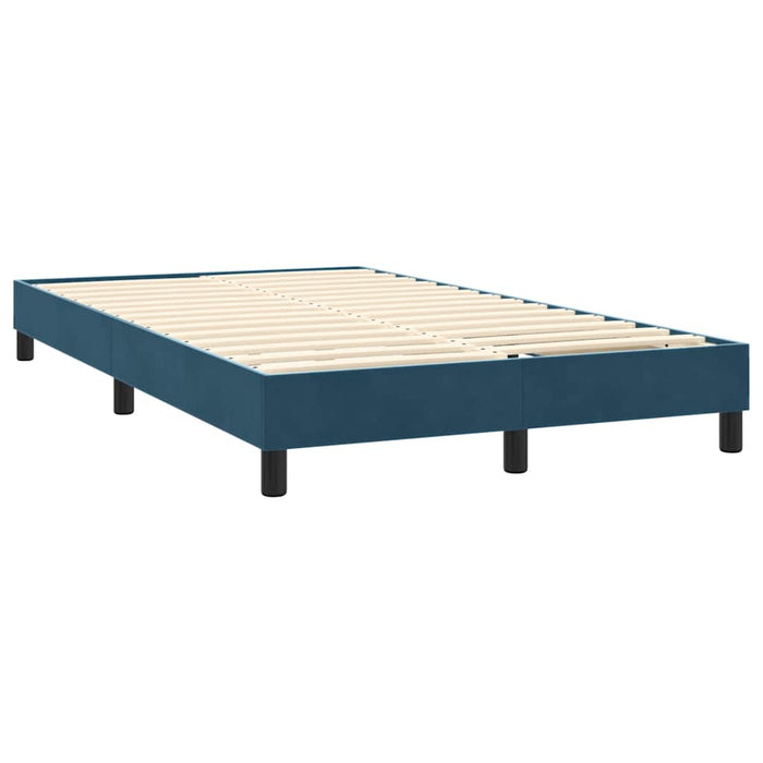 Pat box spring cu saltea, albastru închis, 120x220 cm, catifea WALTI