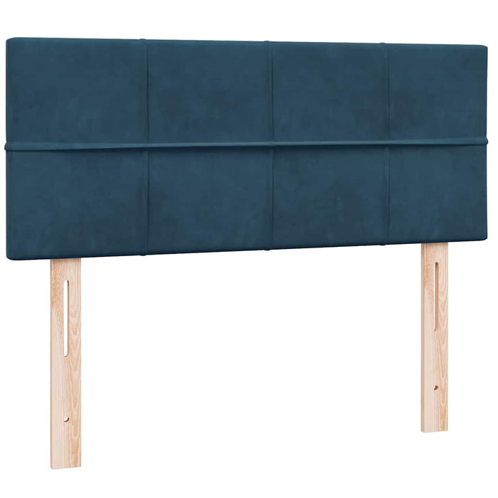 Pat box spring cu saltea, albastru închis, 120x220 cm, catifea WALTI