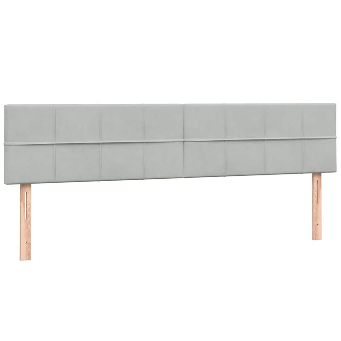 Pat cu arcuri cu saltea gri deschis 180x220 cm catifea WALTI
