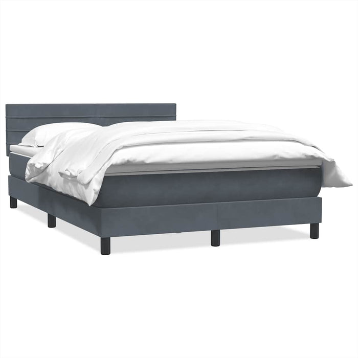 Pat box spring cu saltea, gri închis, 160x210 cm, catifea WALTI