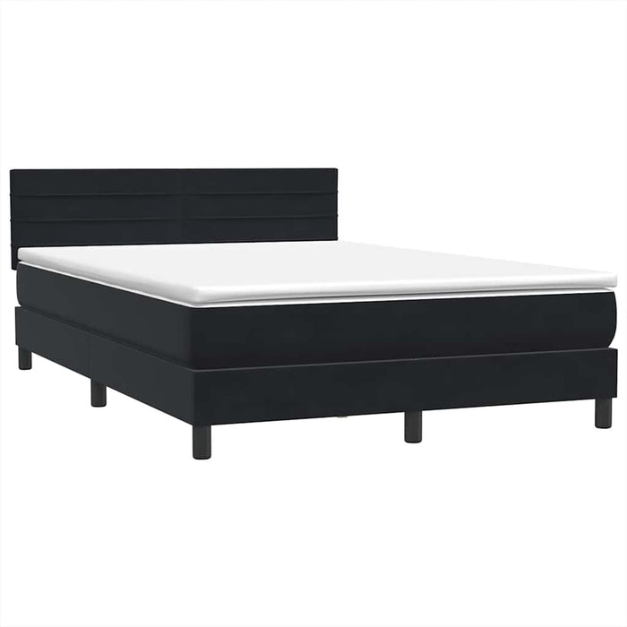 Pat box spring cu saltea, negru, 160x210 cm, catifea - WALTI WALTI