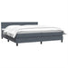Pat box spring cu saltea, gri închis, 180x210 cm, catifea - WALTI WALTI