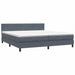 Pat box spring cu saltea, gri închis, 180x210 cm, catifea - WALTI WALTI